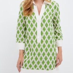 Tuckernuck Kelly Green Crochet Collier Dress, Size M